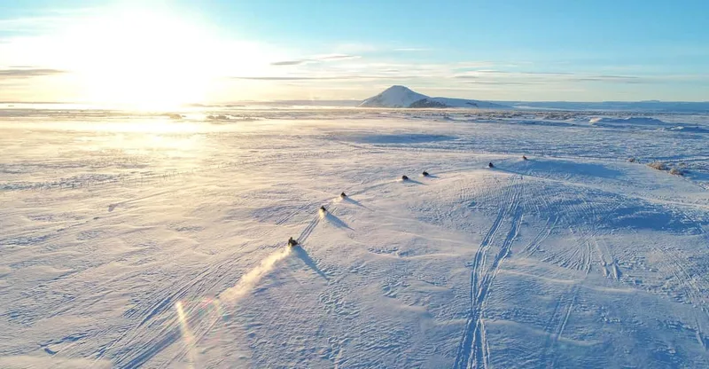 Akureyri: Lake Mývatn Snowmobile Tour with Pickup — snowmobile tour in Iceland