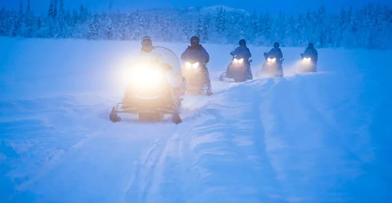Northern Lights Snowmobile Tour with Dinner — snowmobile tour in Kiruna