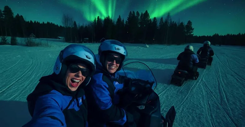 Northern Lights Snowmobile Tour – New Snowmobiles — snowmobile tour in Rovaniemi
