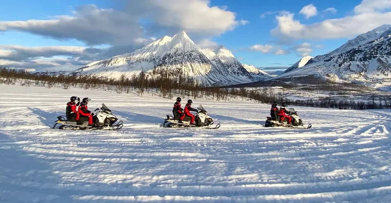 From Tromsø: Snowmobile Safari in the Lyngen Alps - 8:30 AM — snowmobile tour in Tromsø